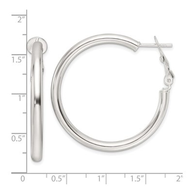 Sterling Silver 36mm Round Hoop Earrings – view 5