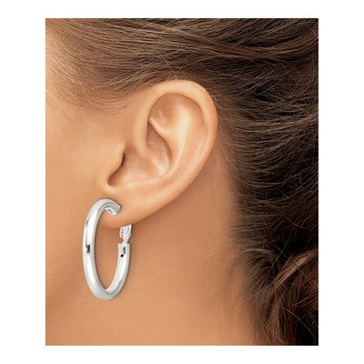 Sterling Silver 35mm Hoop Earrings – view 4