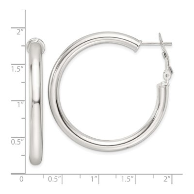 Sterling Silver 40mm Omega Back Hoop Earrings – view 5
