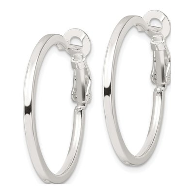 Sterling Silver 30mm Square Tube Hoop Earrings – view 3