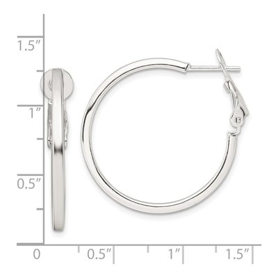 Sterling Silver 30mm Square Tube Hoop Earrings – view 5