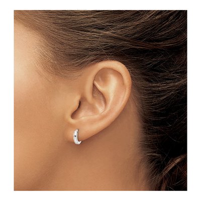 Sterling Silver 8mm Small Huggie Hoop Earrings – view 4