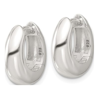 Sterling Silver 16mm Tapered Huggie Hoop Earrings – view 3