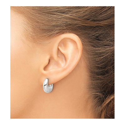 Sterling Silver 16mm Tapered Huggie Hoop Earrings – view 4