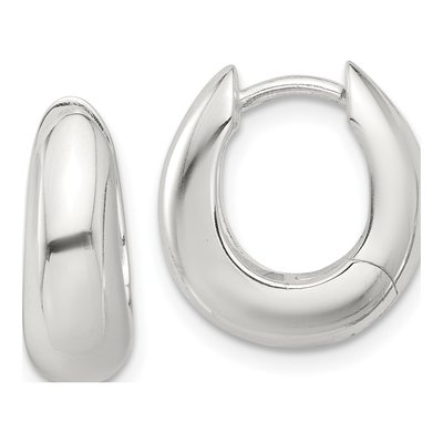 Sterling Silver 16mm Tapered Huggie Hoop Earrings