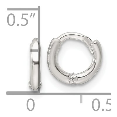 Sterling Silver 7.5mm Huggie Hoop Earrings – view 5