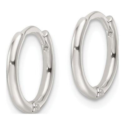 Sterling Silver 12mm Huggie Hoop Earrings – view 3