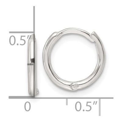 Sterling Silver 12mm Huggie Hoop Earrings – view 5
