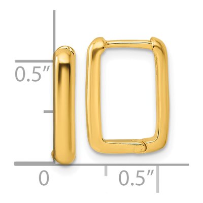 Gold-Plated Sterling Silver 15mm Rectangle Huggie Hoop Earrings – view 5
