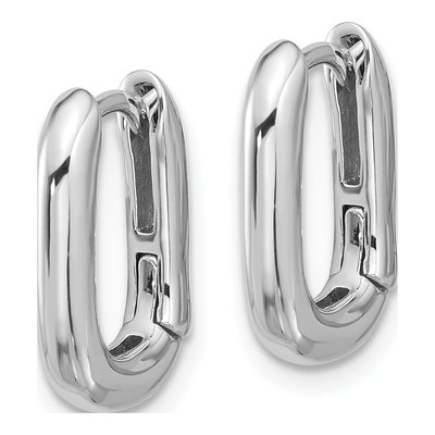 Sterling Silver 15mm Square Huggie Hoop Earrings – view 3