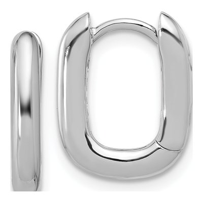 Sterling Silver 15mm Square Huggie Hoop Earrings