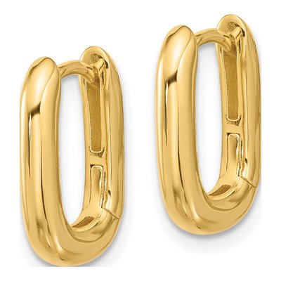 Gold-Plated Sterling Silver 15mm Square Huggie Hoop Earrings – view 3