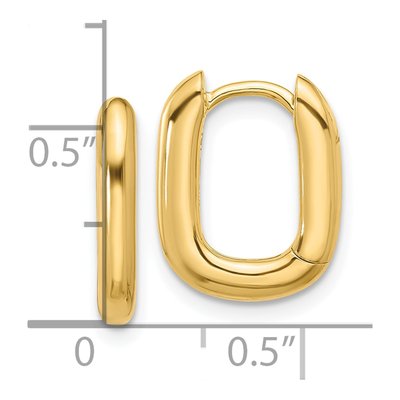Gold-Plated Sterling Silver 15mm Square Huggie Hoop Earrings – view 5