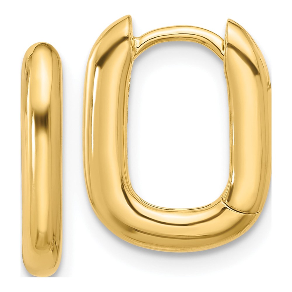 Gold-Plated Sterling Silver 15mm Square Huggie Hoop Earrings