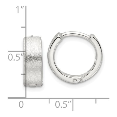 Sterling Silver 14mm Huggie Hoop Earrings – view 5
