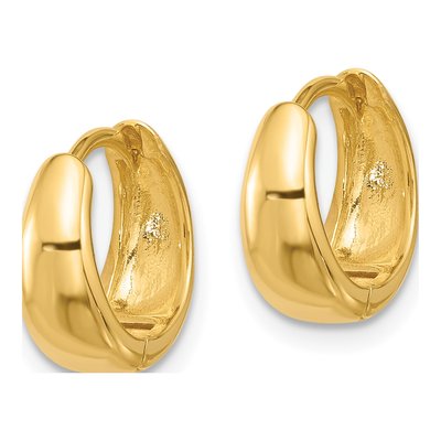 Gold-Plated Sterling Silver 12mm Huggie Hoop Earrings – view 3