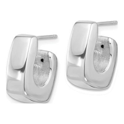 Sterling Silver 16mm Square C- Hoop Earrings – view 3