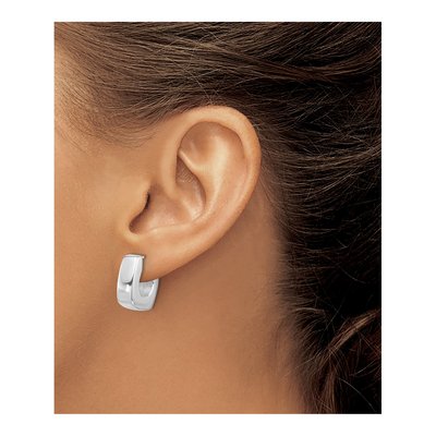 Sterling Silver 16mm Square C- Hoop Earrings – view 4