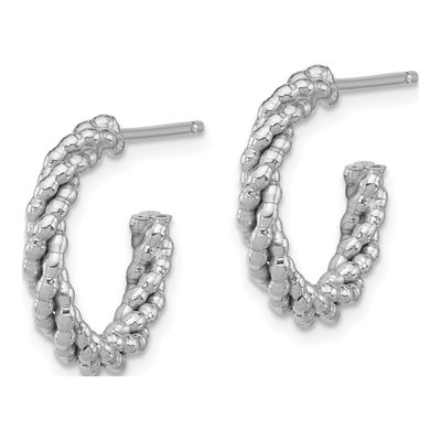 Sterling Silver 18mm Twisted C- Hoop Earrings – view 3