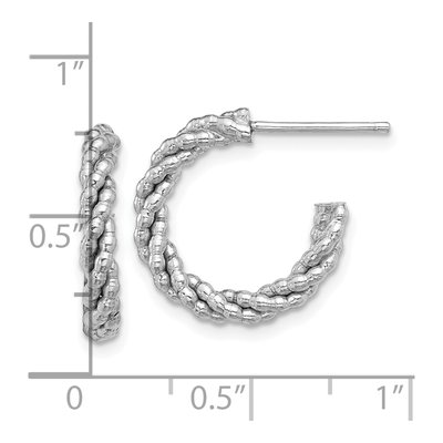 Sterling Silver 18mm Twisted C- Hoop Earrings – view 5