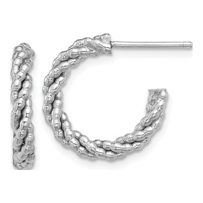 Sterling Silver 18mm Twisted C- Hoop Earrings