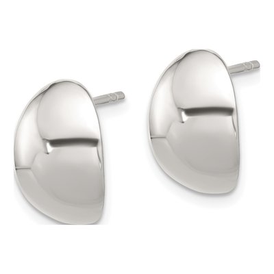 Sterling Silver 15mm Curved C- Hoop Earrings – view 3