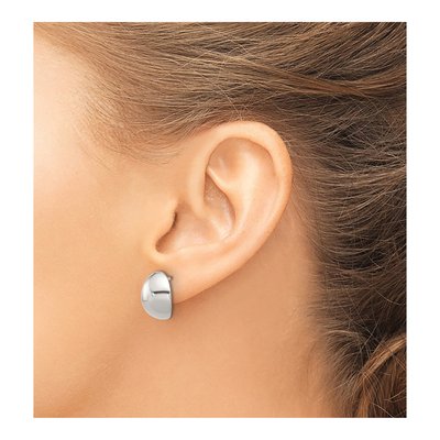 Sterling Silver 15mm Curved C- Hoop Earrings – view 4