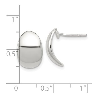 Sterling Silver 15mm Curved C- Hoop Earrings – view 5