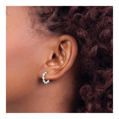 Sterling Silver 13mm Twisted Hoop Earrings – view 4
