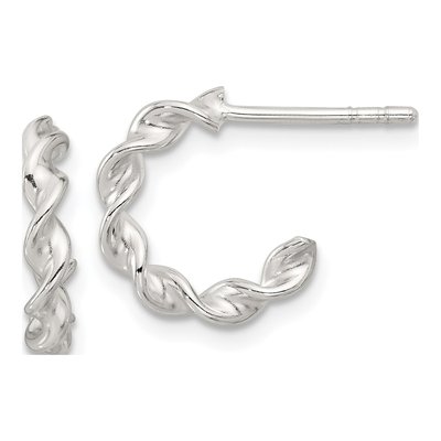 Sterling Silver 13mm Twisted Hoop Earrings
