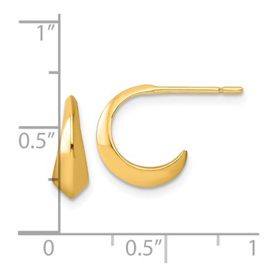Gold-Plated Sterling Silver 12mm C- Hoop Earrings – view 5