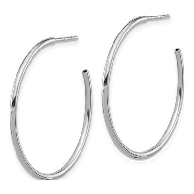 Sterling Silver 33mm Hollow C- Hoop Earrings – view 3