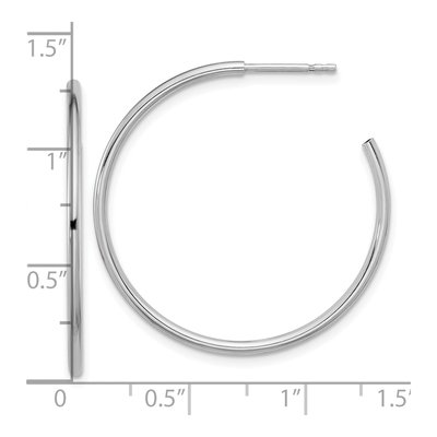 Sterling Silver 33mm Hollow C- Hoop Earrings – view 5