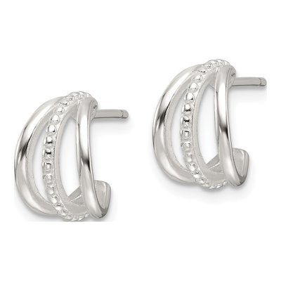 Sterling Silver 11mm C- Hoop Earrings – view 3
