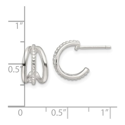 Sterling Silver 11mm C- Hoop Earrings – view 5