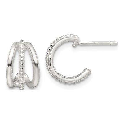 Sterling Silver 11mm C- Hoop Earrings
