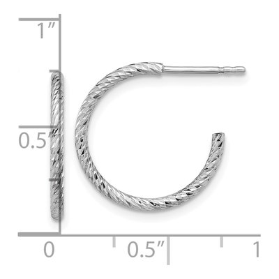 Sterling Silver 19mm Diamond-Cut C- Hoop Earrings – view 5
