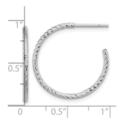 Sterling Silver 23mm Diamond-Cut C- Hoop Earrings – view 5