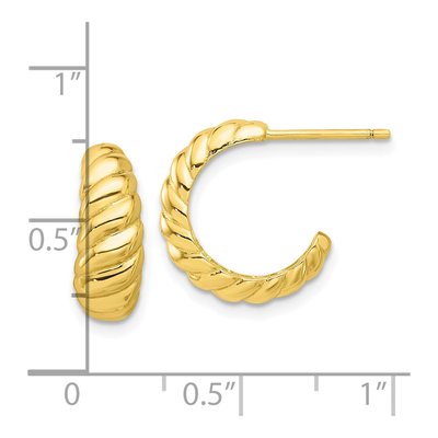 Gold-Plated Sterling Silver 15mm Scalloped Hoop Earrings – view 5