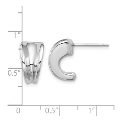Sterling Silver 14mm J- Hoop Earrings – view 5