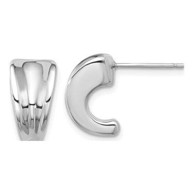 Sterling Silver 14mm J- Hoop Earrings