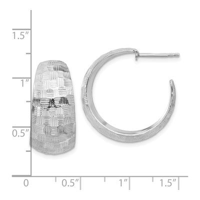 Sterling Silver 26mm Textured C- Hoop Earrings – view 5