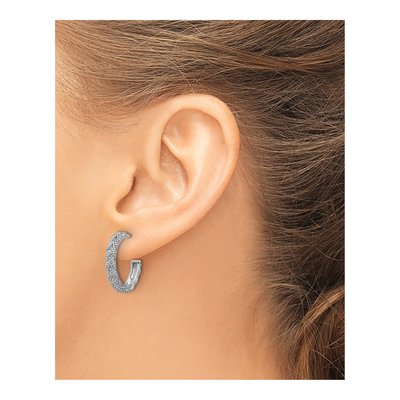 Sterling Silver 20mm Braided C- Hoop Earrings – view 4