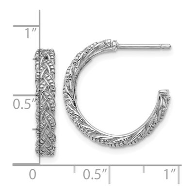 Sterling Silver 20mm Braided C- Hoop Earrings – view 5