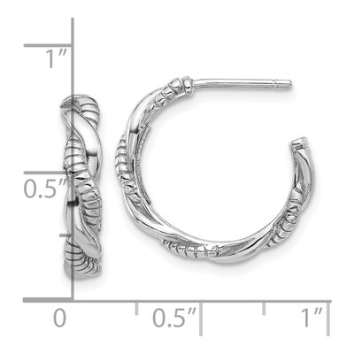 Sterling Silver 20mm Twisted C- Hoop Earrings – view 5