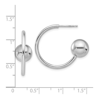 Sterling Silver 24mm Ball C- Hoop Earrings – view 5