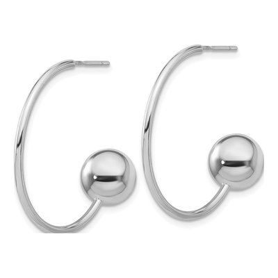 Sterling Silver 29mm Ball Hoop Earrings – view 3