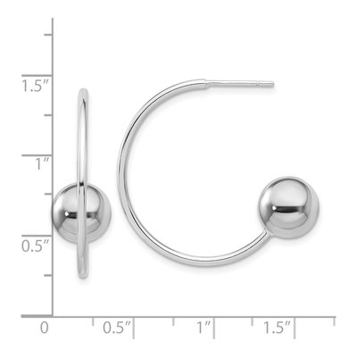 Sterling Silver 29mm Ball Hoop Earrings – view 5