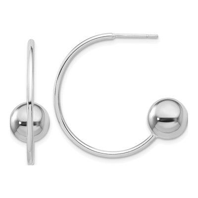Sterling Silver 29mm Ball Hoop Earrings