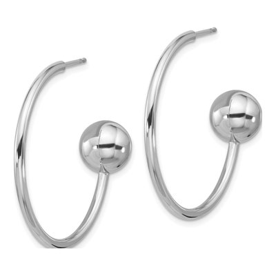 Sterling Silver 35mm Ball C- Hoop Earrings – view 3